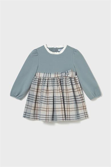 Mayoral Kız Çocuk 1-4 Yaş Ekose Elbise Mavi