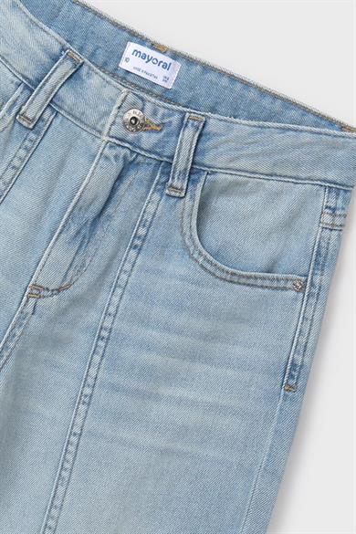 Mayoral Kız Çocuk 10-16 Yaş Bol Paça Yumuşak Denim 6538 Kot Mavi
