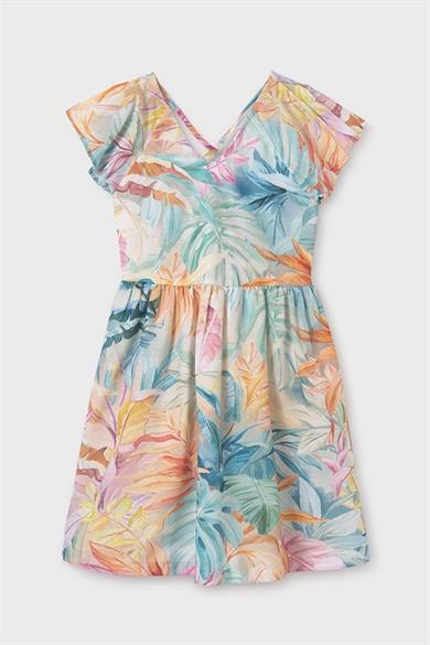 Mayoral Kız Çocuk 10-16 Yaş Çiçek Desenli Elbise 6991 Pembe