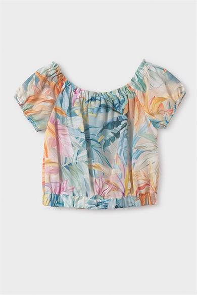 Mayoral Kız Çocuk 10-16 Yaş Kayık Yaka Keten Bluz 6146 Pembe