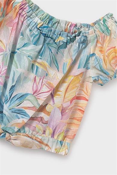 Mayoral Kız Çocuk 10-16 Yaş Kayık Yaka Keten Bluz 6146 Pembe