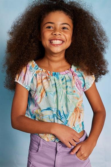 Mayoral Kız Çocuk 10-16 Yaş Kayık Yaka Keten Bluz 6146 Pembe