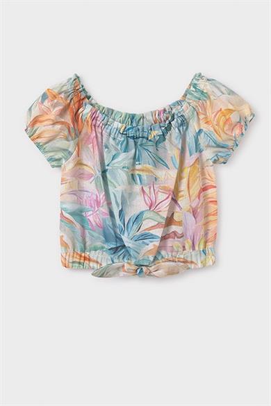 Mayoral Kız Çocuk 10-16 Yaş Kayık Yaka Keten Bluz 6146 Pembe