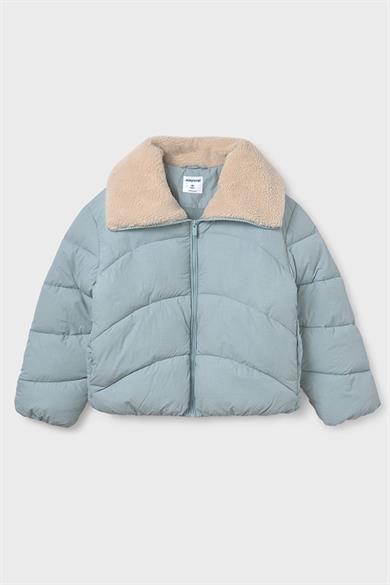 Mayoral Kız Çocuk 10-16 Yaş Peluş Yaka Detaylı Dolgulu Mont Mavi