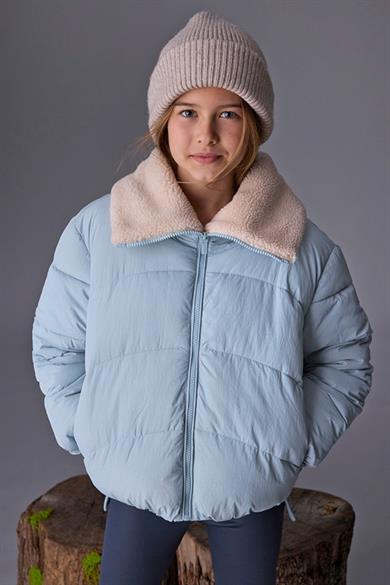 Mayoral Kız Çocuk 10-16 Yaş Peluş Yaka Detaylı Dolgulu Mont Mavi