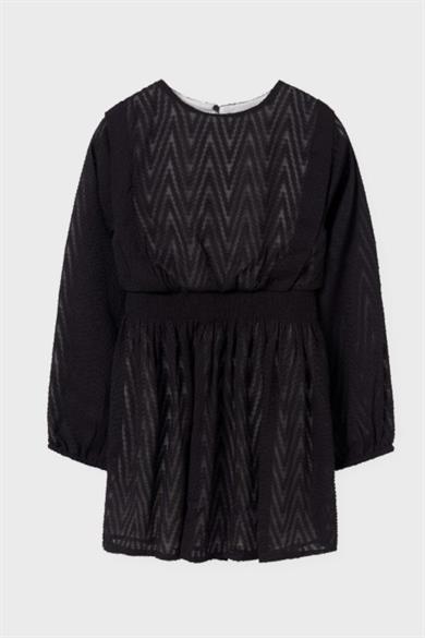 Mayoral Kız Çocuk 10-18 Yaş Astarlı Beli Lastikli Tül Elbise 7977 Siyah