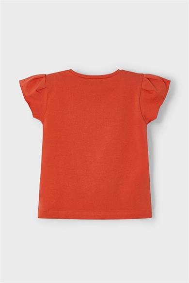 Mayoral Kız Çocuk 2-10 Yaş Desenli Kısakol T-shirt 3015 Kırmızı