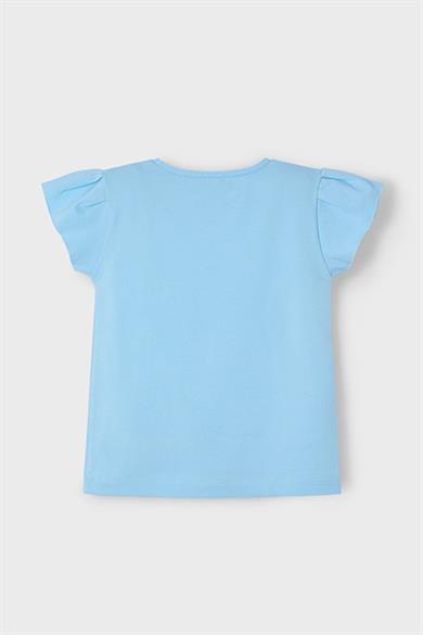 Mayoral Kız Çocuk 2-10 Yaş Desenli Kısakol T-shirt 3015 Mavi