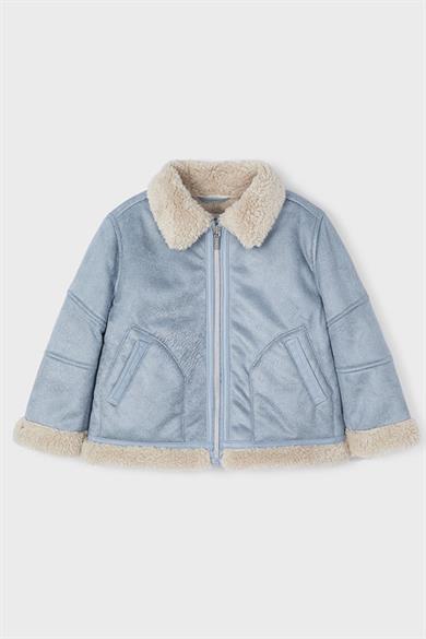 Mayoral Kız Çocuk 2-9 Yaş Peluş Yaka Nubuk Mont 4492 Mavi
