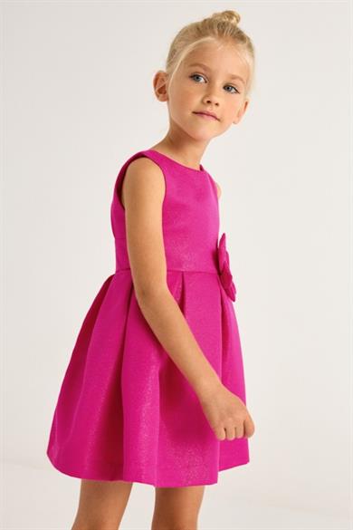 Mayoral Kız Çocuk 3-10 Yaş Çiçek İşleme Detaylı Elbise 3919 Fuşya