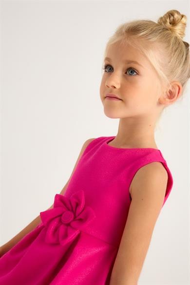 Mayoral Kız Çocuk 3-10 Yaş Çiçek İşleme Detaylı Elbise 3919 Fuşya