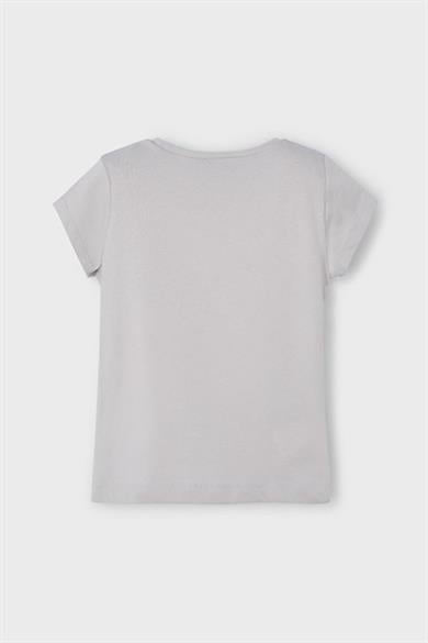 Mayoral Kız Çocuk 3-10 Yaş Desenli Kısakol T-shirt 3014 Gri