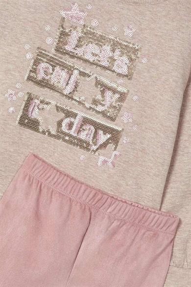 Mayoral Kız Çocuk 3-7 Yaş Sweatshirt-Tayt Takım 4709 Vizon