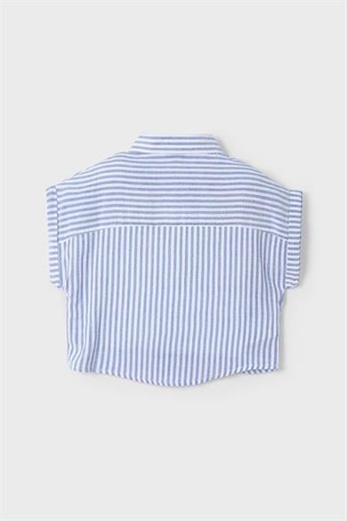 Mayoral Kız Çocuk 3-8 Yaş Gömlek-Crop İkili Takım 3185 Mavi