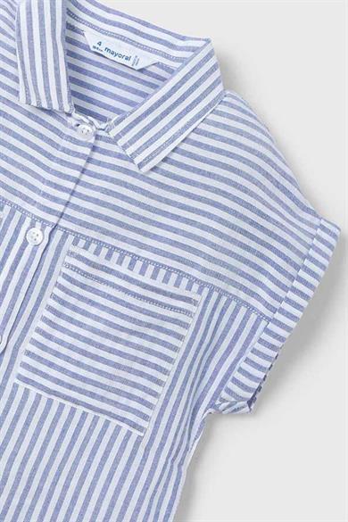 Mayoral Kız Çocuk 3-8 Yaş Gömlek-Crop İkili Takım 3185 Mavi