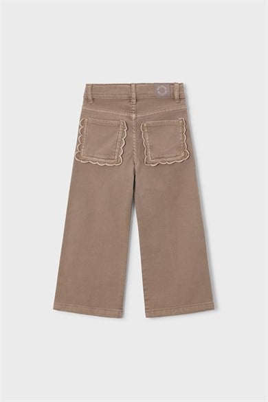 Mayoral Kız Çocuk 3-9 Yaş Cep Detaylı Denim Pantolon Bej