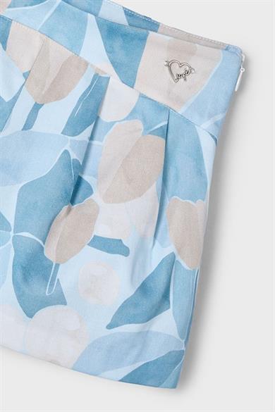 Mayoral Kız Çocuk 3-9 Yaş Çicek Desenli Şort 3905 Mavi