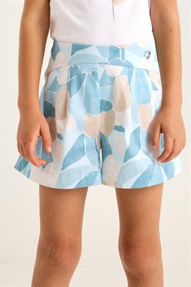 Mayoral Kız Çocuk 3-9 Yaş Çicek Desenli Şort 3905 Mavi