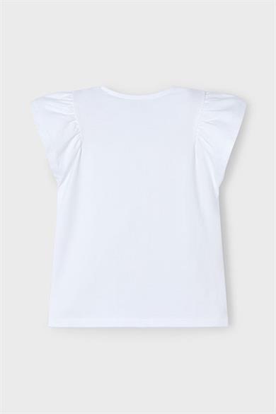 Mayoral Kız Çocuk 3-9 Yaş Çiçek Desenli Kısakol T-shirt 3002 Ekru
