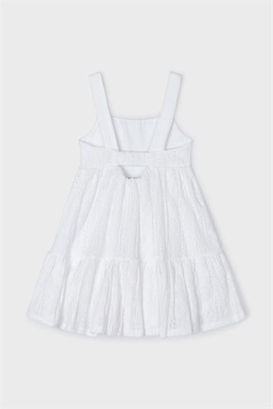 Mayoral Kız Çocuk 3-9 Yaş Dokuma Elbise 3950 Beyaz