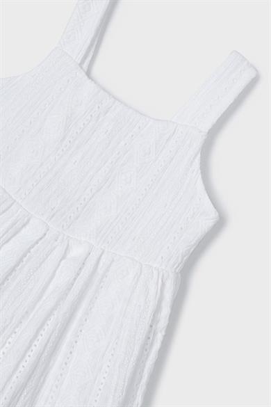 Mayoral Kız Çocuk 3-9 Yaş Dokuma Elbise 3950 Beyaz