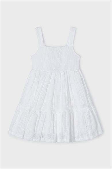 Mayoral Kız Çocuk 3-9 Yaş Dokuma Elbise 3950 Beyaz