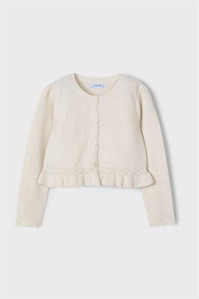 Mayoral Kız Çocuk 3-9 Yaş İnce Triko Hırka 3374 Bej