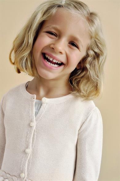 Mayoral Kız Çocuk 3-9 Yaş İnce Triko Hırka 3374 Bej