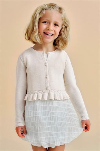 Mayoral Kız Çocuk 3-9 Yaş İnce Triko Hırka 3374 Bej