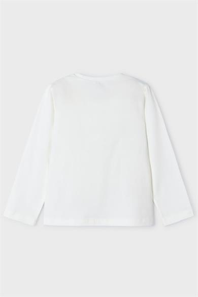 Mayoral Kız Çocuk 3-9 Yaş İşlemeli Uzun Kol T-shirt 3093 Krem