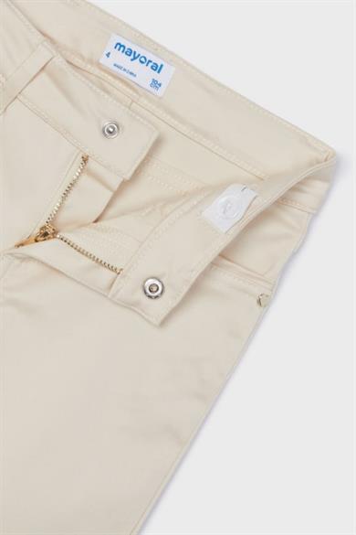 Mayoral Kız Çocuk 3-9 Yaş Pamuk Saten Skinny Fit Pantolon 3533 Bej