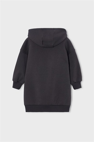 Mayoral Kız Çocuk 3-9 Yaş Polar Kapüşonlu Uzun Sweatshirt Antrasit