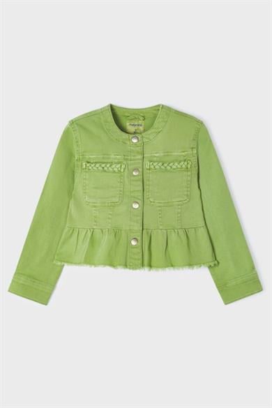 Mayoral Kız Çocuk 3-9 Yaş Renkli Denim Ceket 3473 Yeşil