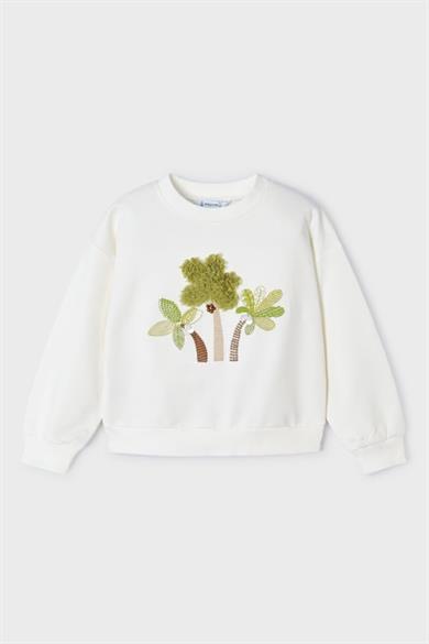 Mayoral Kız Çocuk 3-9 Yaş Sweatshirt 3469 Krem
