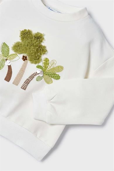 Mayoral Kız Çocuk 3-9 Yaş Sweatshirt 3469 Krem