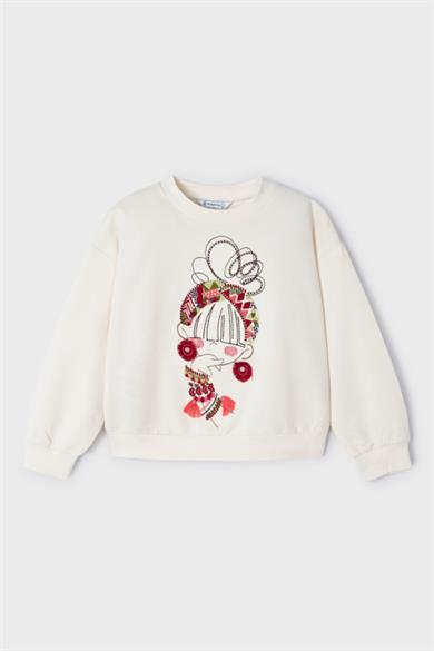 Mayoral Kız Çocuk 3-9 Yaş Sweatshirt 3469 Bej