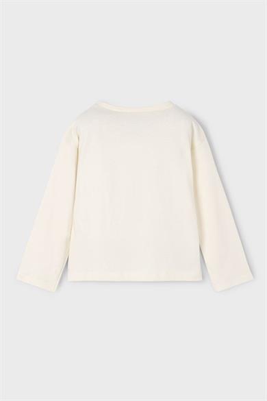 Mayoral Kız Çocuk 4-9 Yaş Fisto İşlemeli Uzun Kol T-shirt Krem