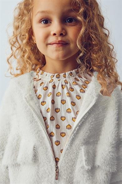 Mayoral Kız Çocuk 4-9 Yaş Kapüşonlu Yumoş Hırka Krem