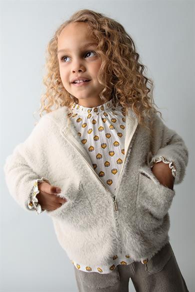 Mayoral Kız Çocuk 4-9 Yaş Kapüşonlu Yumoş Hırka Krem