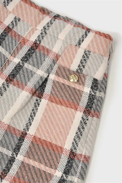 Mayoral Kız Çocuk 4-9 Yaş Kışlık Ekose Şort Pudra