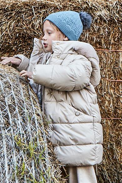 Mayoral Kız Çocuk 4-9 Yaş Uzun Dolgulu Mont Krem