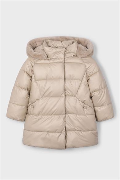 Mayoral Kız Çocuk 4-9 Yaş Uzun Dolgulu Mont Krem