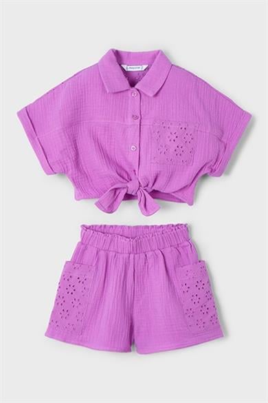 Mayoral Kız Çocuk 5-9 Yaş Fistolu Şortlu Takım 3210 Fuşya
