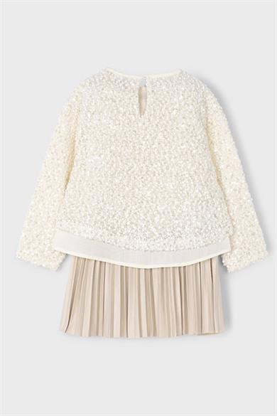 Mayoral Kız Çocuk 5-9 Yaş Payet İşlemeli Elbise Krem