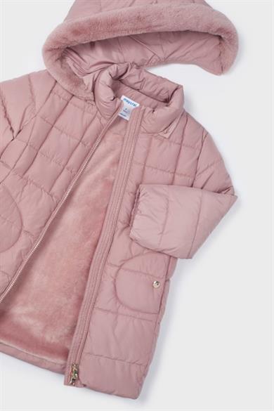 Mayoral Kız Çocuk 5-9 Yaş Polarlı Uzun Kışlık Mont 4490 Pembe