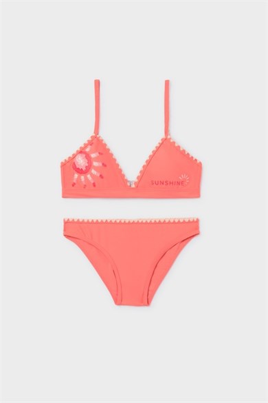 Mayoral Kız Çocuk 8-16 Yaş Nakışlı Desenli Bikini Seti Somon