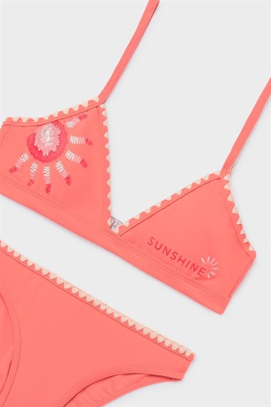 Mayoral Kız Çocuk 8-16 Yaş Nakışlı Desenli Bikini Seti Somon