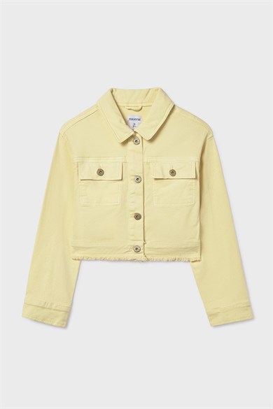 Mayoral Kız Çocuk 8-16 Yaş Püsküllü Renkli Denim Ceket Sarı