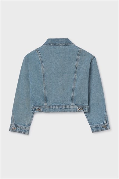 Mayoral Kız Çocuk 8-18 Yaş Cep Detaylı Denim Ceket Kot Mavi