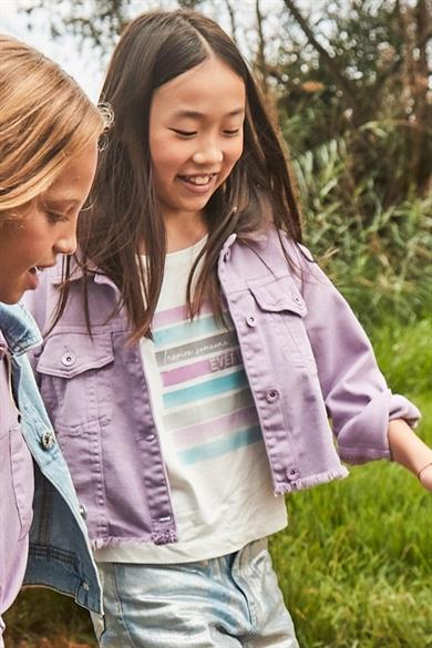 Mayoral Kız Çocuk 8-18 Yaş Desenli Kısakol T-shirt 6026 Ekru